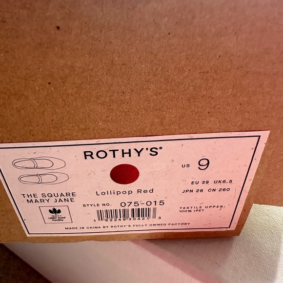 Rothy‘s red lollipop Square toe Mary Jane, size 9, NIB - Picture 8 of 8